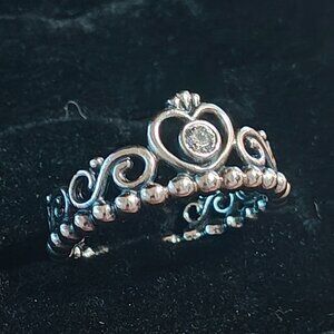 Authentic Pandora My Princess Tiara Crown Ring 190880CZ Sterling Silver